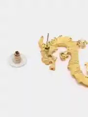 Золотой серьги "Драконы", массивные