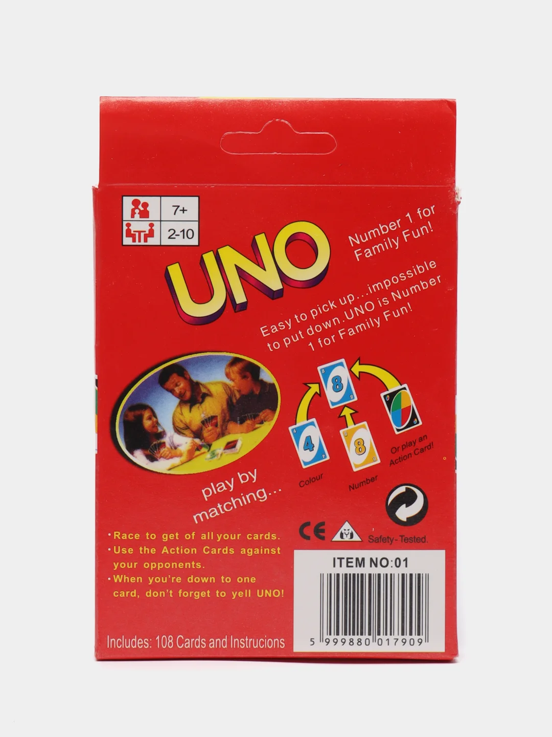 Красный настольная карточная игра Uno (Уно)