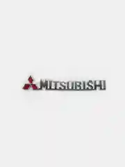Серебряный логотип-шильдик Mitsubishi Митсубиси 17 х 2 см