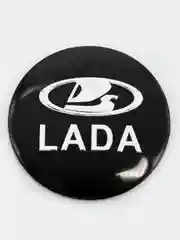 Черный наклейки на диски, колпаки LADA, изогнутые Лада, 4 штуки