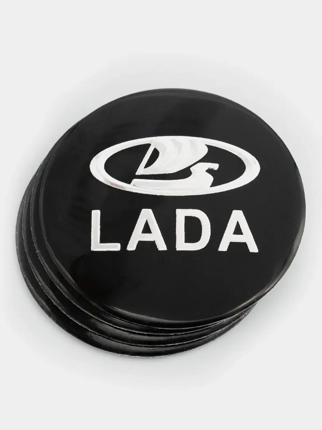 Черный наклейки на диски, колпаки LADA, изогнутые Лада, 4 штуки