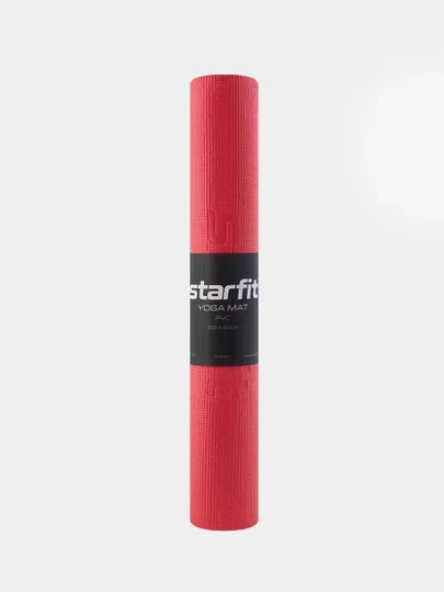 Синий коврик для йоги и фитнеса STARFIT FM-101 PVC, 183x61 см