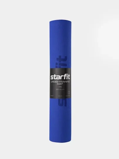 Синий коврик для йоги и фитнеса STARFIT FM-201 TPE 183x61 см, 0,4 см