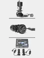 Белый мини bi-led лампы линзы H4 Premium New Bright 5500К с линзой дальнего света