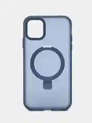 Синий чехол MagSafe (Магсейф) с кольцом-подставкой для iPhone 11, 12, 13, 14, 15, Pro, Max