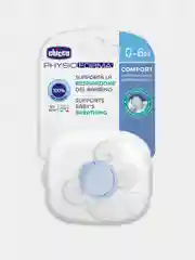 CHICCO Пустышка Physio Comfort,1шт.,0-6мес.,силикон,"Горошек" голубой