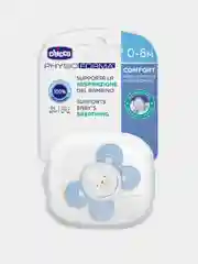 CHICCO Пустышка Physio Comfort,1шт.,0-6мес.,силикон,"Собачка", голубая