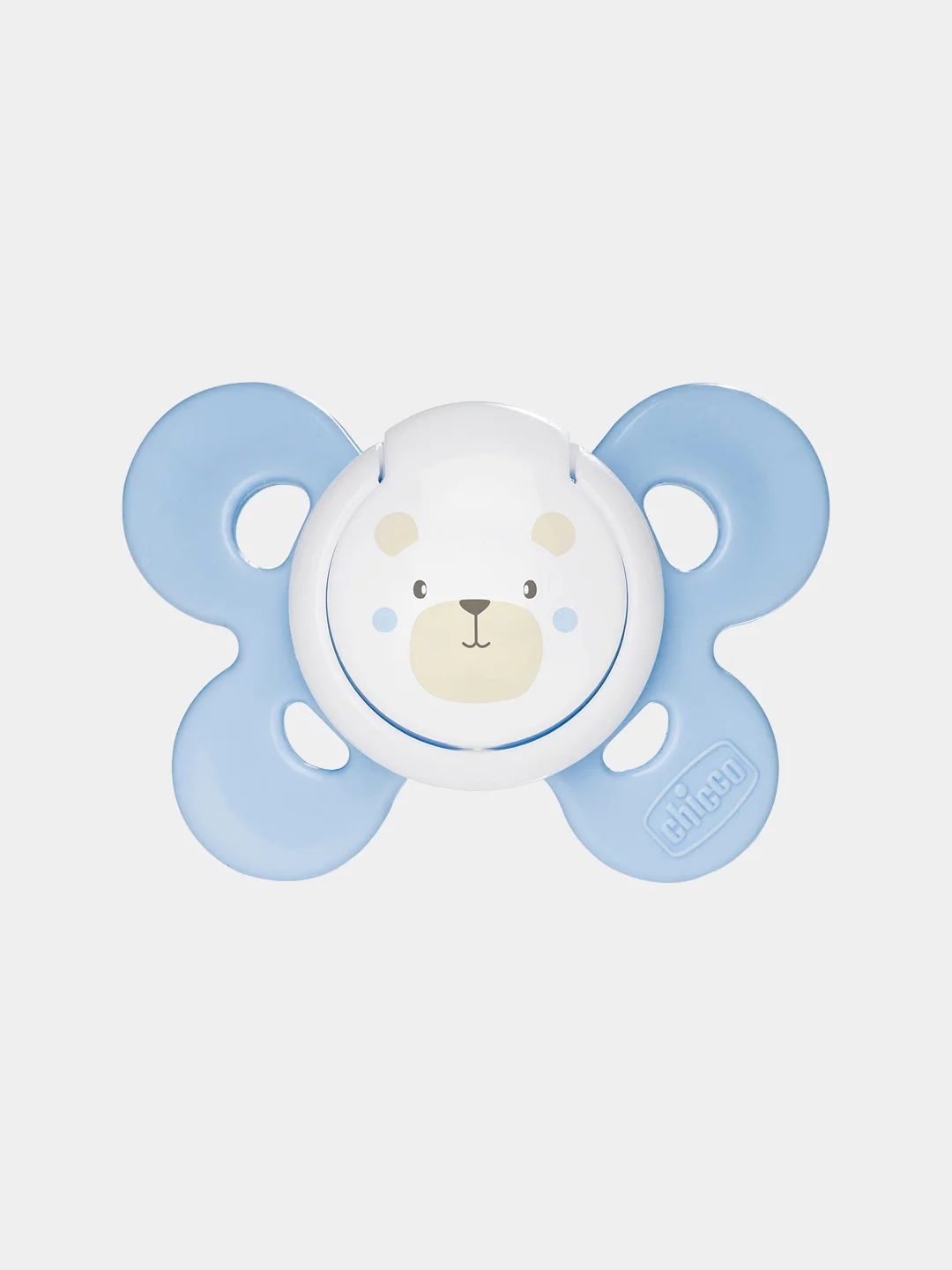 CHICCO Пустышка Physio Comfort,1шт.,0-6мес.,силикон,"Собачка", голубая