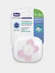 CHICCO Пустышка Physio Comfort,1шт.,6-16мес.,силикон,"Котик", розовая