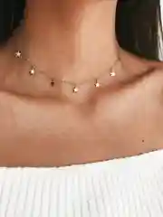 Серебряный чокер на шею, женский, со звездами