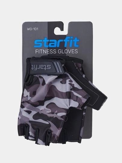 Перчатки для фитнеса Starfit WG-101, серый камуфляж