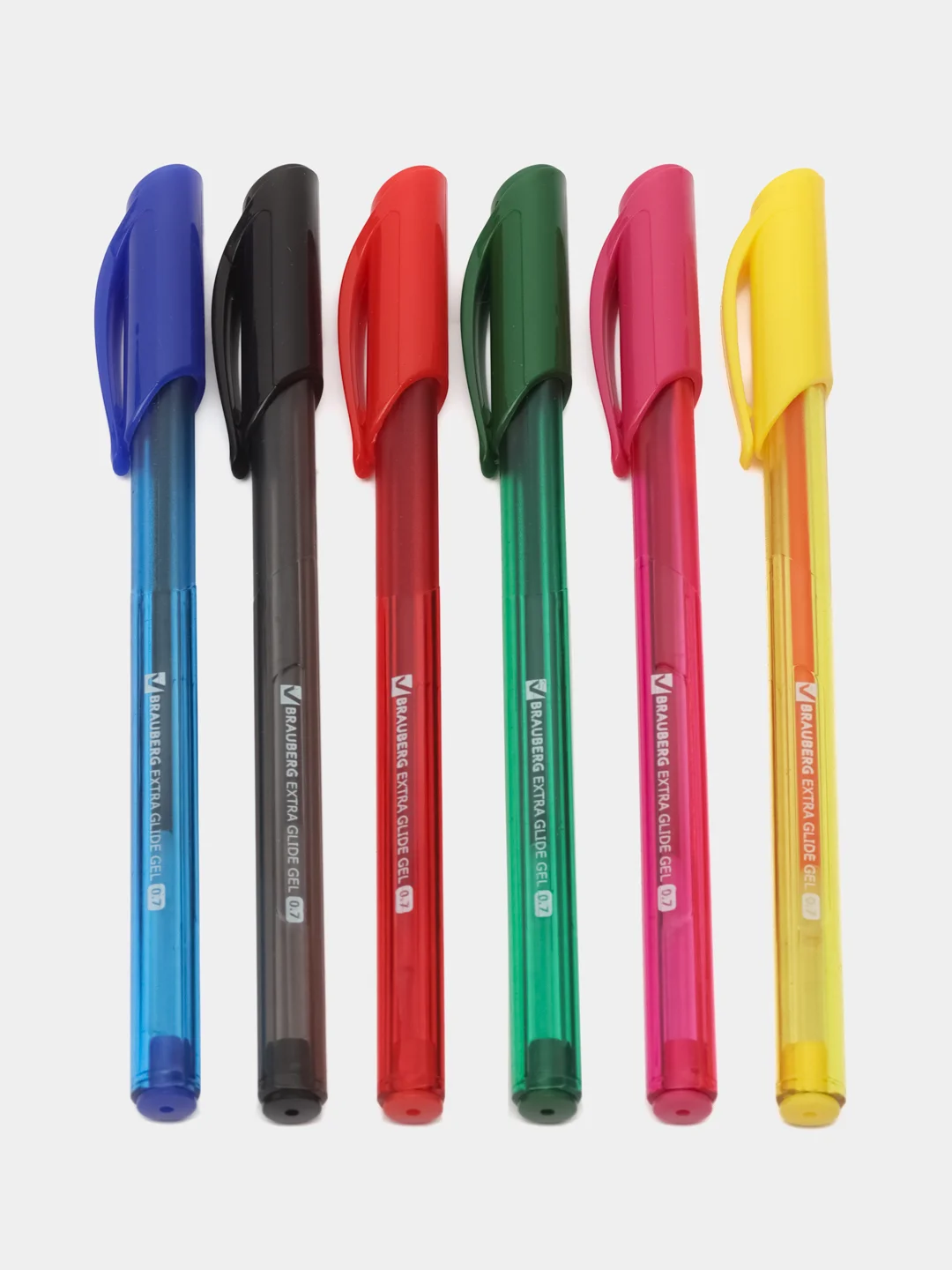 Ручки гелевые BRAUBERG Extra Glide Gel, НАБОР 6 ЦВЕТОВ, трехгранные