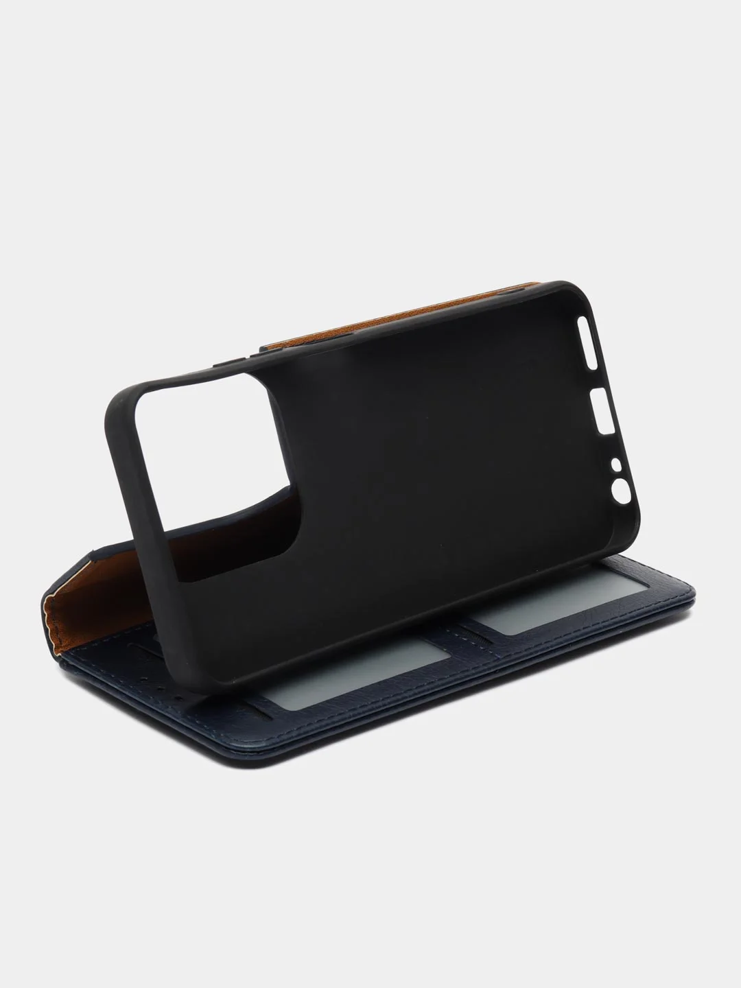 Серый чехол книжка с картхолдером на Tecno Spark 10 и Tecno Spark 10C (Текно Спарк 10/Спарк 10Ц)