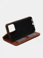 Коричневый чехол книжка с картхолдером на Xiaomi Redmi 12C (Сяоми Редми 12Ц)