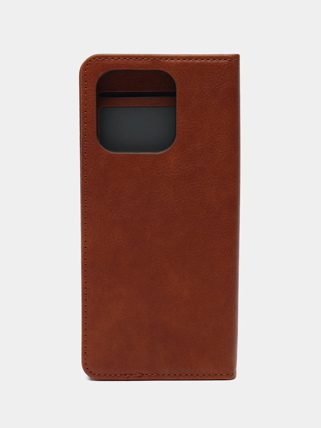 Коричневый чехол книжка с картхолдером на Xiaomi Redmi 12C (Сяоми Редми 12Ц)