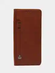 Коричневый чехол книжка с картхолдером на Tecno Spark 10 Pro (Текно Спарк 10 Про)