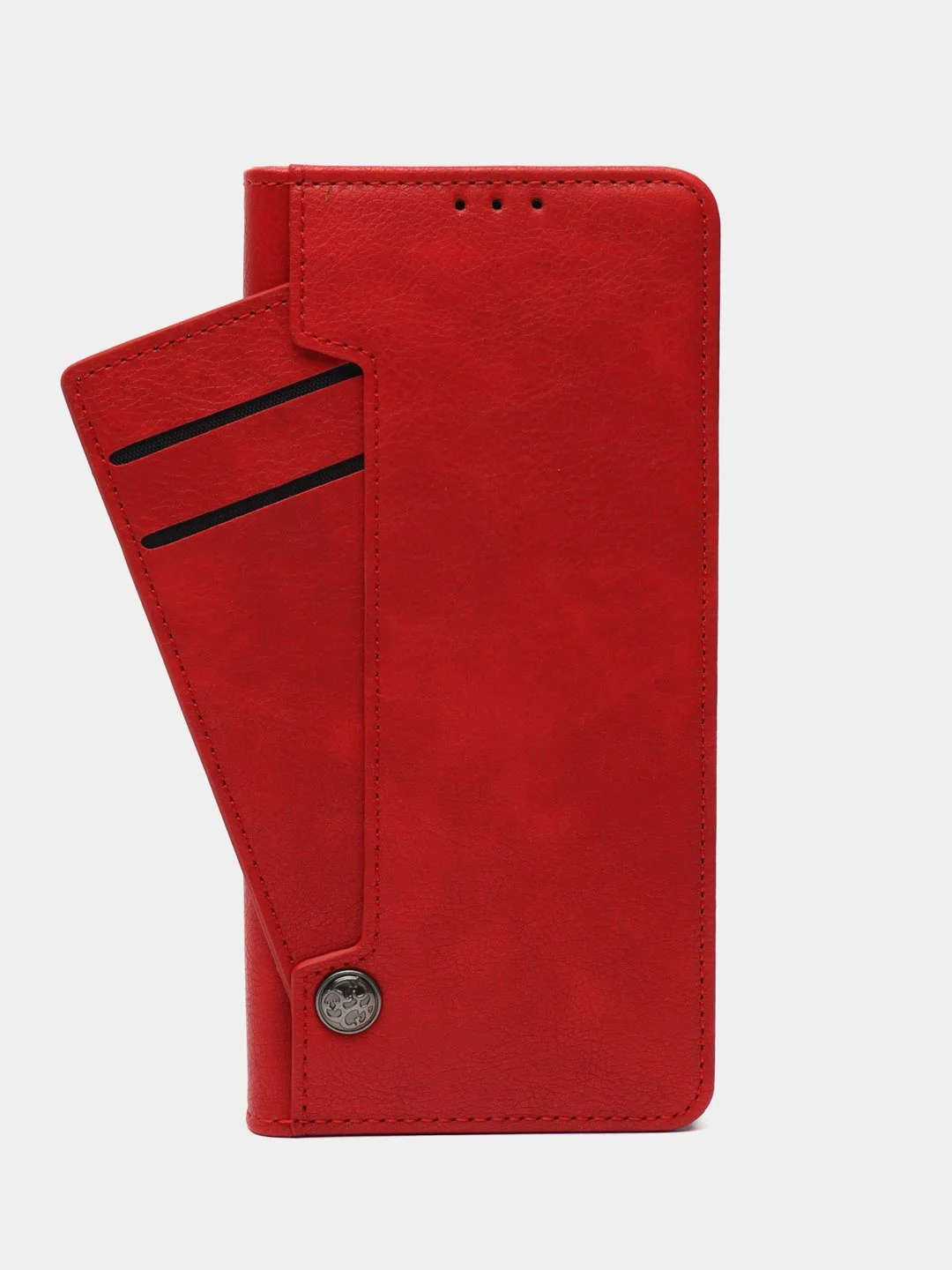 Красный чехол книжка с картхолдером на Tecno Spark 10 Pro (Текно Спарк 10 Про)