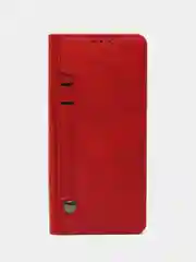 Красный чехол книжка с картхолдером на Tecno Spark 10 Pro (Текно Спарк 10 Про)