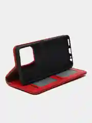 Красный чехол книжка с картхолдером на Tecno Spark 10 Pro (Текно Спарк 10 Про)