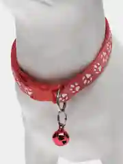 Коралловый меланж ошейник для кошек и собак с колокольчиком / ошейник с принтом "Лапки"