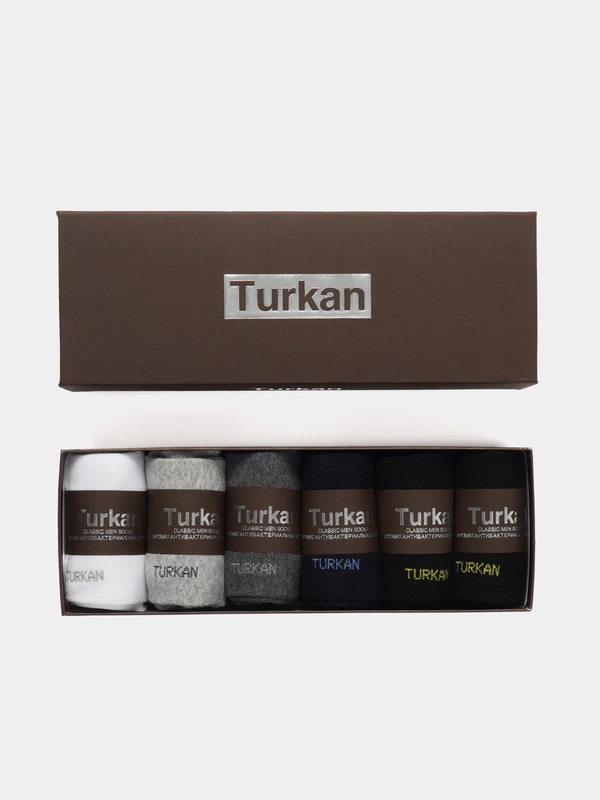 Носки мужские, хлопковые, 3 и 6 пар,носки Turkan в подарочной коробке,подарок на новый год
