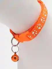 Лесной зеленый ошейник для кошек и собак с колокольчиком / ошейник с принтом "Лапки"