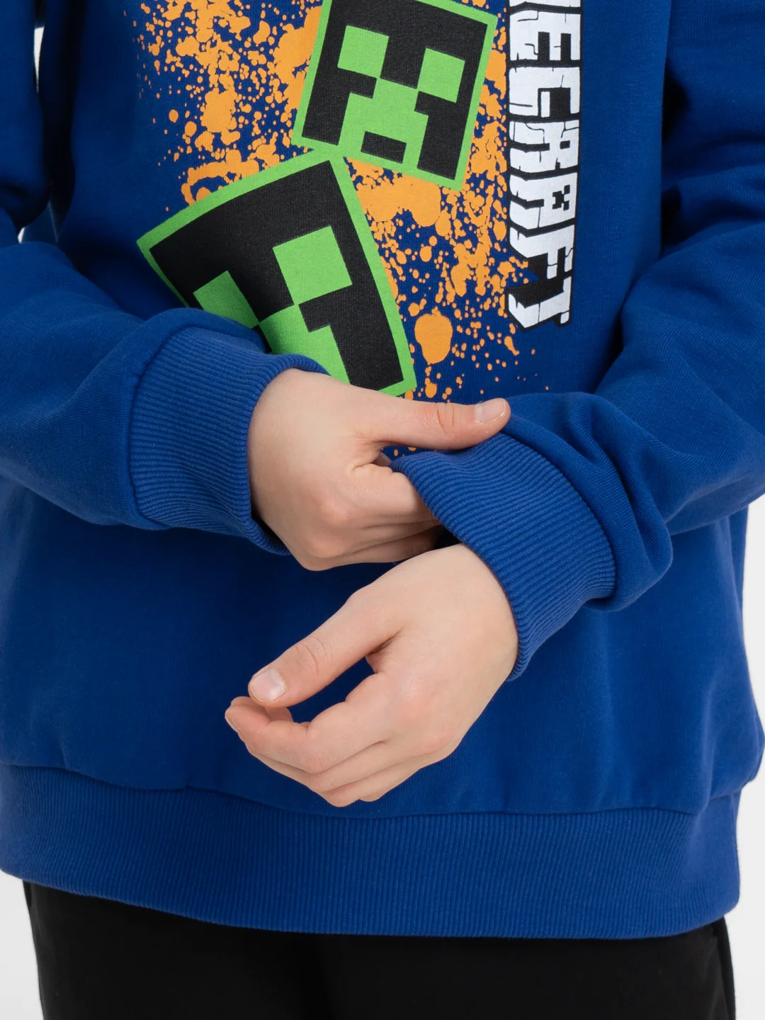 Синий комплект для мальчика: худи и штаны, с начесом, 8-12 лет