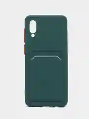 Зеленый чехол для Samsung Galaxy A02 (Самсунг Галакси А02), с карманом для карт