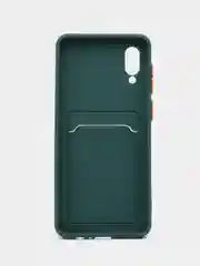 Зеленый чехол для Samsung Galaxy A02 (Самсунг Галакси А02), с карманом для карт