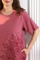 Бордовый туника-платье женская, хлопок