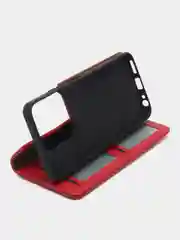 Красный чехол книжка с картхолдером на Tecno Spark 10 и Tecno Spark 10C (Текно Спарк 10/Спарк 10Ц)