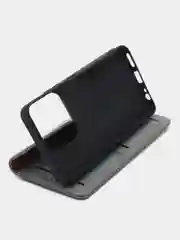 Серый чехол книжка с картхолдером на Tecno Spark 10 и Tecno Spark 10C (Текно Спарк 10/Спарк 10Ц)