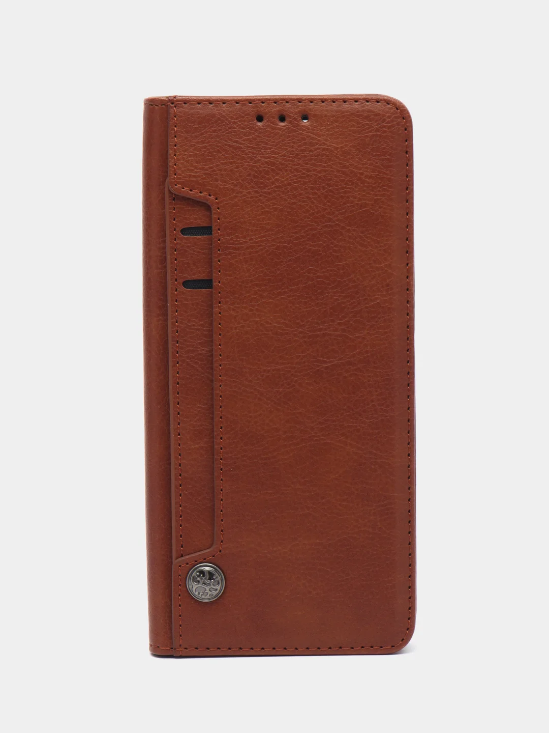 Коричневый чехол книжка с картхолдером на Xiaomi Redmi Note 12 4G (Сяоми Редми Нот 12 4G)