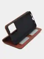 Коричневый чехол книжка с картхолдером на Xiaomi Redmi Note 12 4G (Сяоми Редми Нот 12 4G)