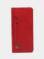Красный чехол книжка с картхолдером на Xiaomi Redmi Note 12 4G (Сяоми Редми Нот 12 4G)