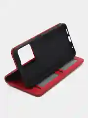 Красный чехол книжка с картхолдером на Xiaomi Redmi Note 12 4G (Сяоми Редми Нот 12 4G)