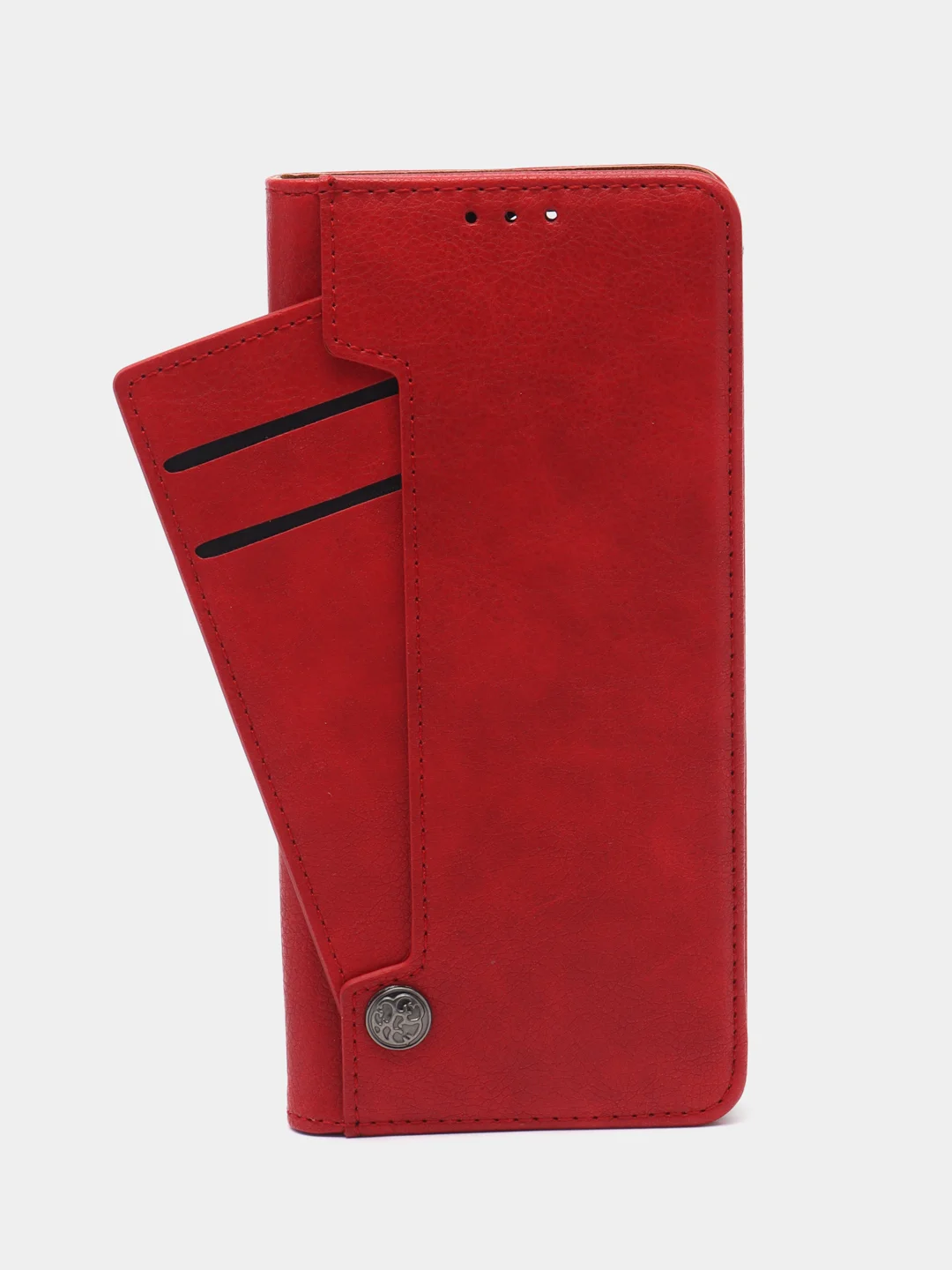 Красный чехол книжка с картхолдером на Xiaomi Redmi Note 12 4G (Сяоми Редми Нот 12 4G)