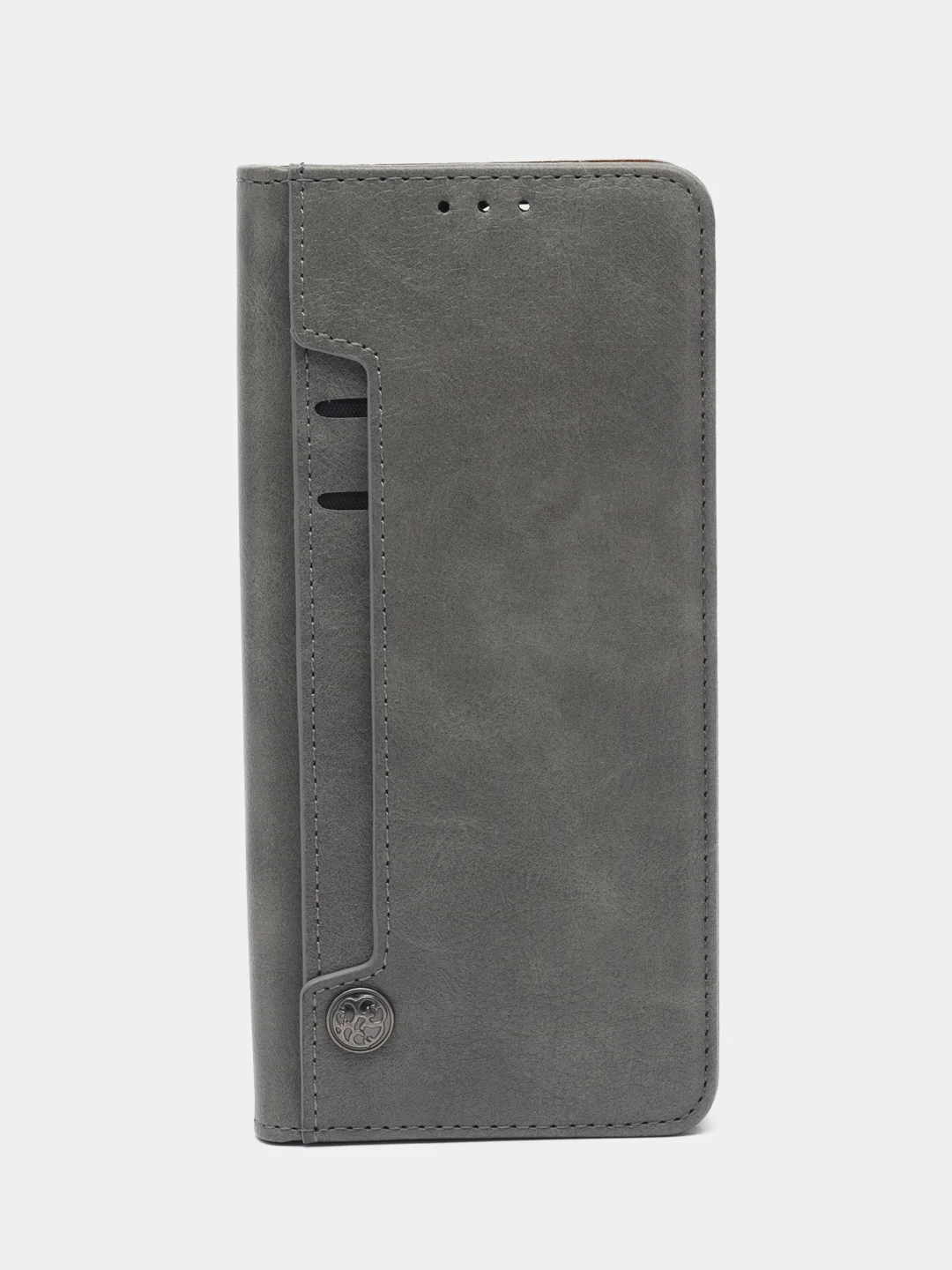Серый чехол книжка с картхолдером на Xiaomi Redmi Note 12 4G (Сяоми Редми Нот 12 4G)
