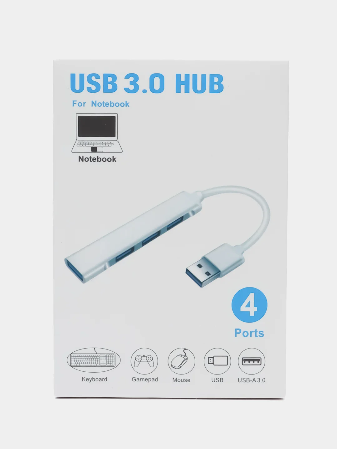 USB хаб разветвитель 3.0, USB Hub концентратор, 4 порта, адаптер