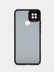 Черный чехол матовый для Xiaomi Redmi 9C, пластиковый, полупрозрачный, с глянцевой рамкой