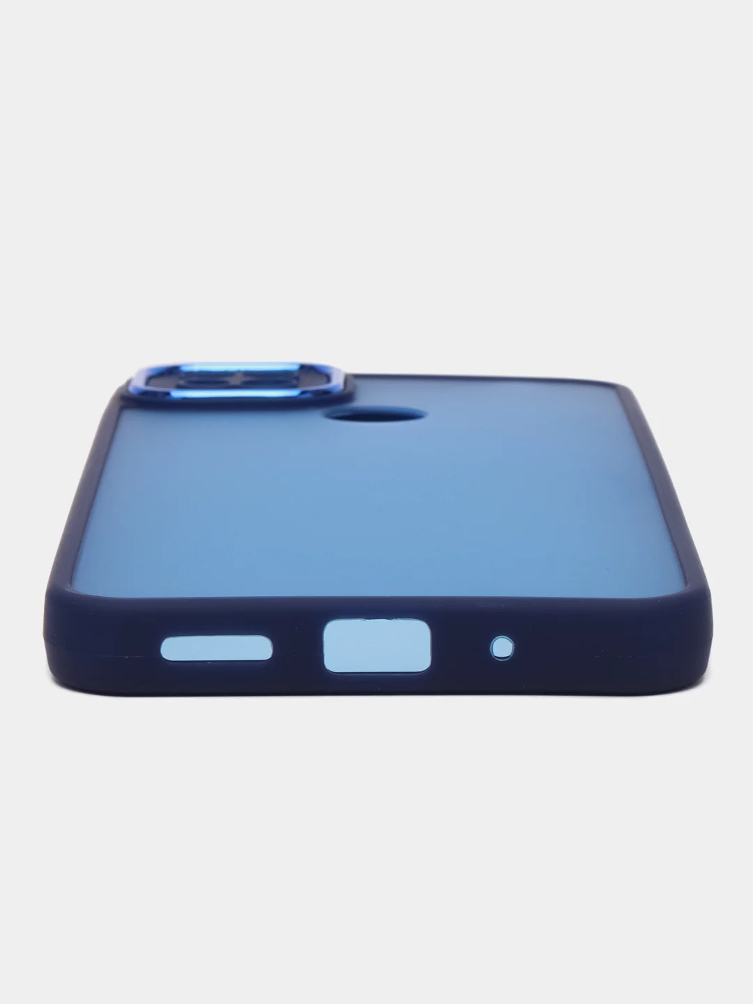 Синий чехол матовый для Xiaomi Redmi 9C, пластиковый, полупрозрачный, с глянцевой рамкой