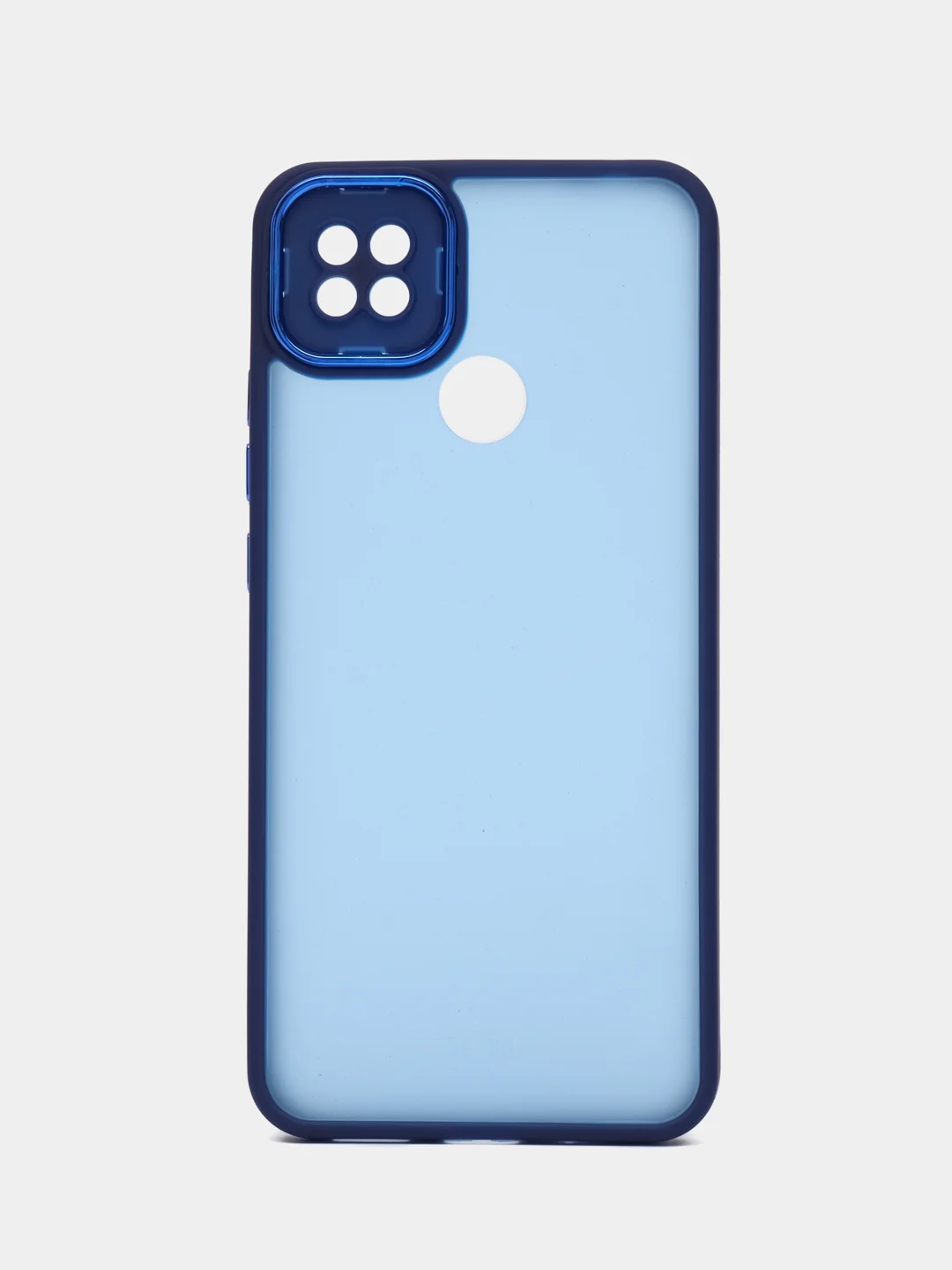 Синий чехол матовый для Xiaomi Redmi 9C, пластиковый, полупрозрачный, с глянцевой рамкой