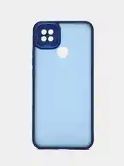 Синий чехол матовый для Xiaomi Redmi 9C, пластиковый, полупрозрачный, с глянцевой рамкой