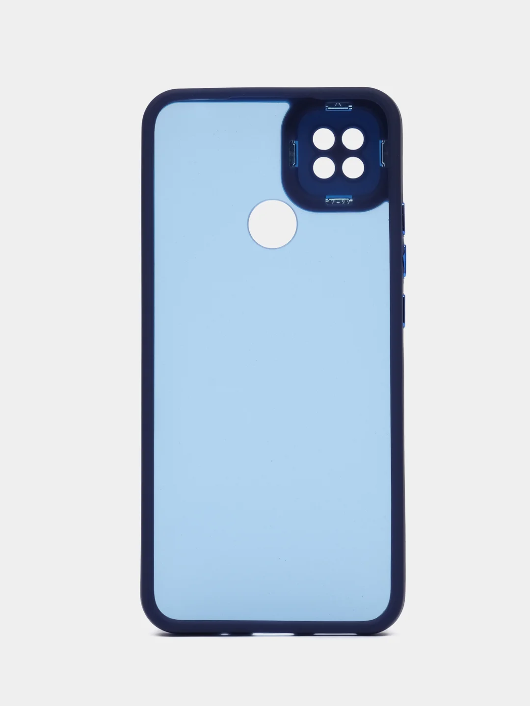Синий чехол матовый для Xiaomi Redmi 9C, пластиковый, полупрозрачный, с глянцевой рамкой