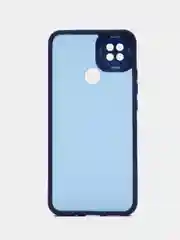 Синий чехол матовый для Xiaomi Redmi 9C, пластиковый, полупрозрачный, с глянцевой рамкой