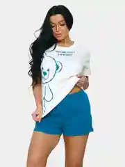 Черный женский домашний костюм, пижама с шортами