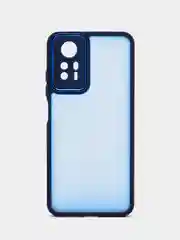 Синий чехол матовый для Redmi Note 12S, пластиковый, полупрозрачный, с глянцевой рамкой
