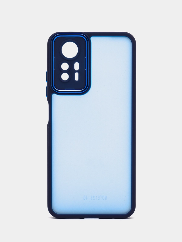 Чехол матовый для Redmi Note 12S, пластиковый, полупрозрачный, с глянцевой рамкой