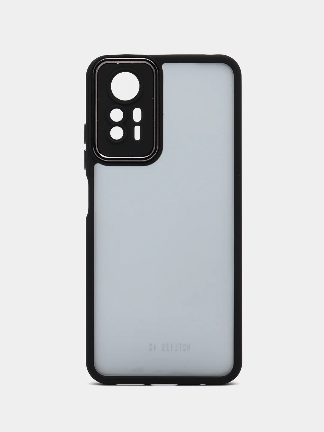 Угольный чехол матовый для Redmi Note 12S, пластиковый, полупрозрачный, с глянцевой рамкой