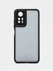 Угольный чехол матовый для Redmi Note 12S, пластиковый, полупрозрачный, с глянцевой рамкой